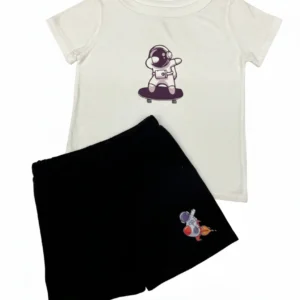 Set 2 piezas pantalon con playera manga larga estampado