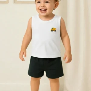 Set 2 piezas short con playera tirantes  estampado