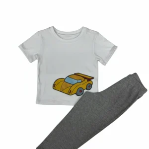 Set 2 piezas pantalon con playera manga corta con estampado