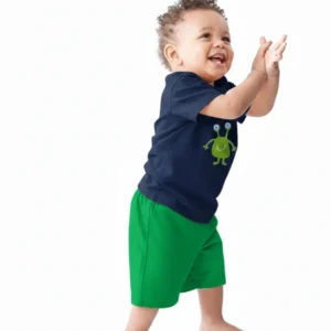 Set 2 piezas short con playera manga corta  estampado