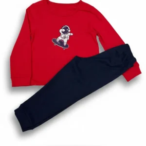 Set 2 piezas pantalon con playera manga larga estampado