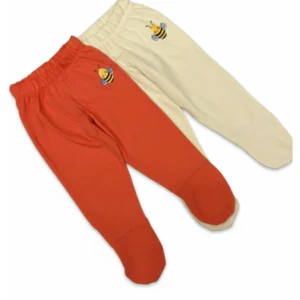 Set 2 piezas pantaloncito con pie varios colores para bebé