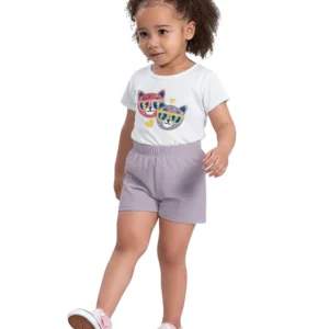 Set 2 piezas short con playera manga corta con estampado