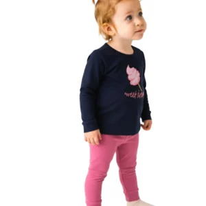 Set 2 piezas pantalon con playera manga larga con estampado